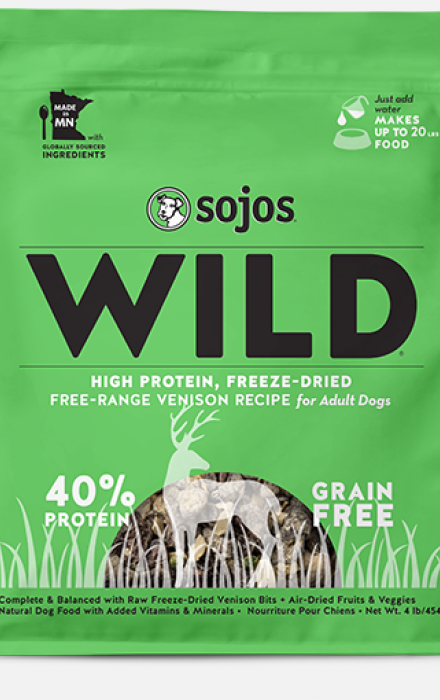 Sojos Wild Dog Food Venison Recipe